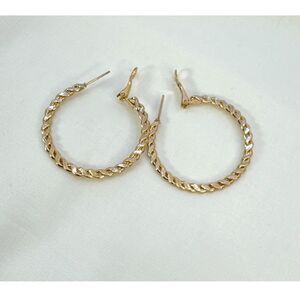 Goldtone Braided Hoops